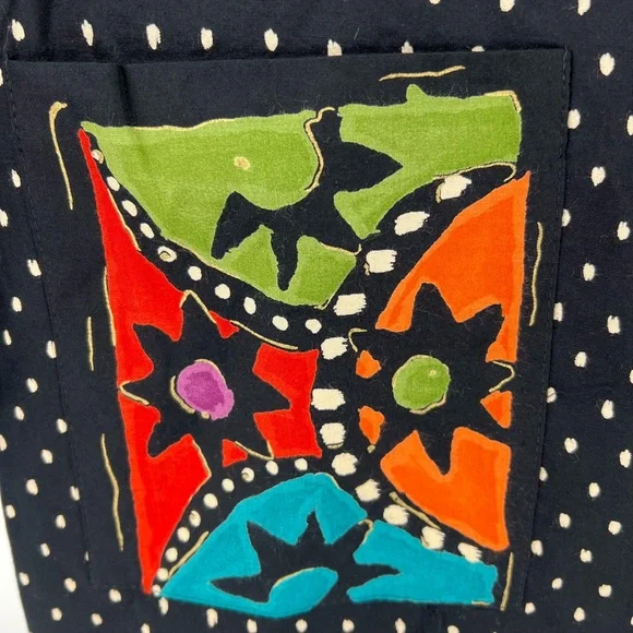 Ali Miles vtg lightweight blazer art to wear polka dots rayon 12 USA colorful - Picture 4 of 10